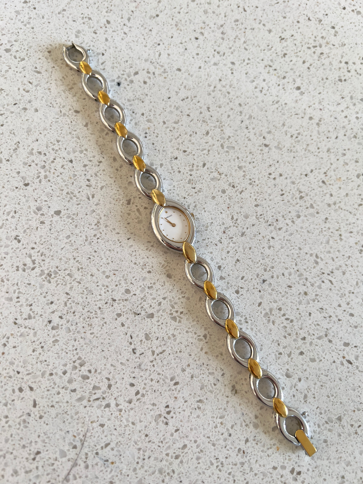 Seiko Oval Link Two Tone Women's Watch — product photograph 9, Gilded Hour NZ.