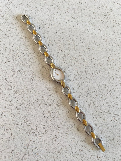Seiko Oval Link Two Tone Women's Watch — product photograph 9, Gilded Hour NZ.