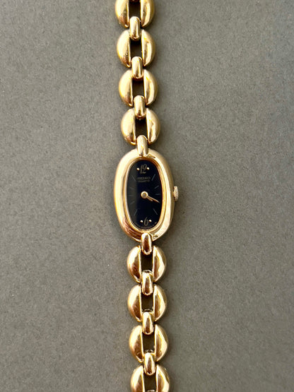 Seiko Black Dial Gold Tone Capsule Women's Watch — product photograph 8, Gilded Hour NZ.