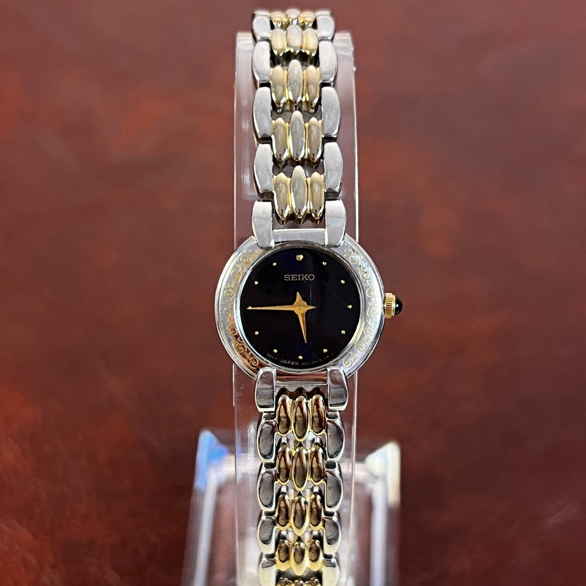 Seiko Blue Dial Engraved Case Watch, product photograph 2.
