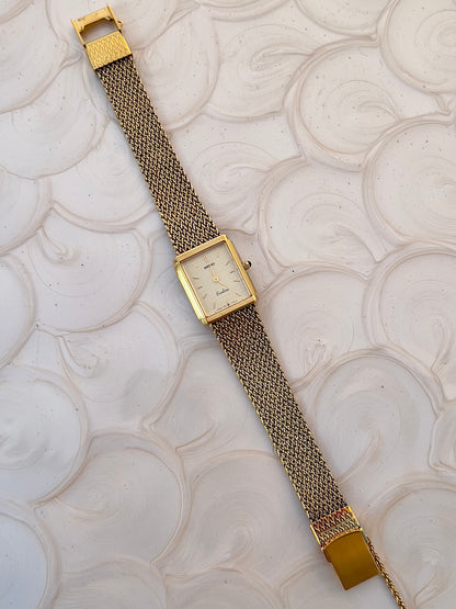 Seiko Exceline Champagne Dial Gold Tone Tank Women's Watch — product photograph 2