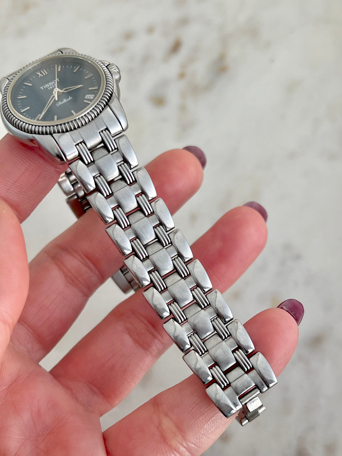 Tissot Ballade Ladies’ Watch with Navy Blue Dial, box set of a vintage women's watch at Gilded Hour.