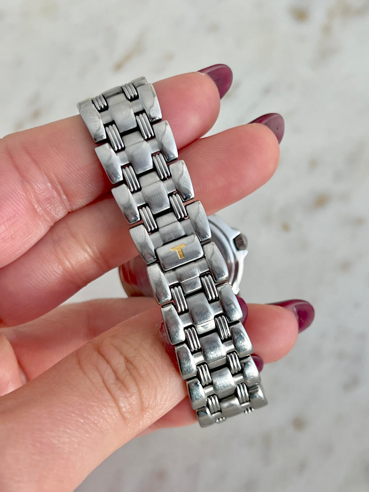 Tissot Ballade Ladies’ Watch with Navy Blue Dial, front view of a vintage women's watch at Gilded Hour.