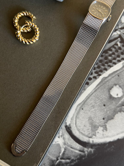 Tissot Saphir Dark Dial Silver Cushion Women's Watch — product photograph 3, Gilded Hour NZ.