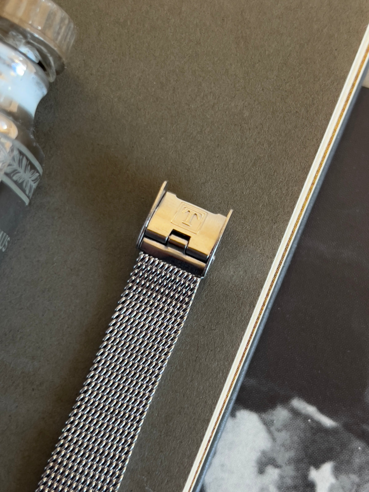 Tissot Saphir Dark Dial Silver Cushion Women's Watch — product photograph 4, Gilded Hour NZ.
