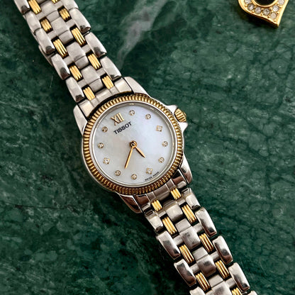 Tissot Mother of Pearl Diamond Accent watch — dial detail