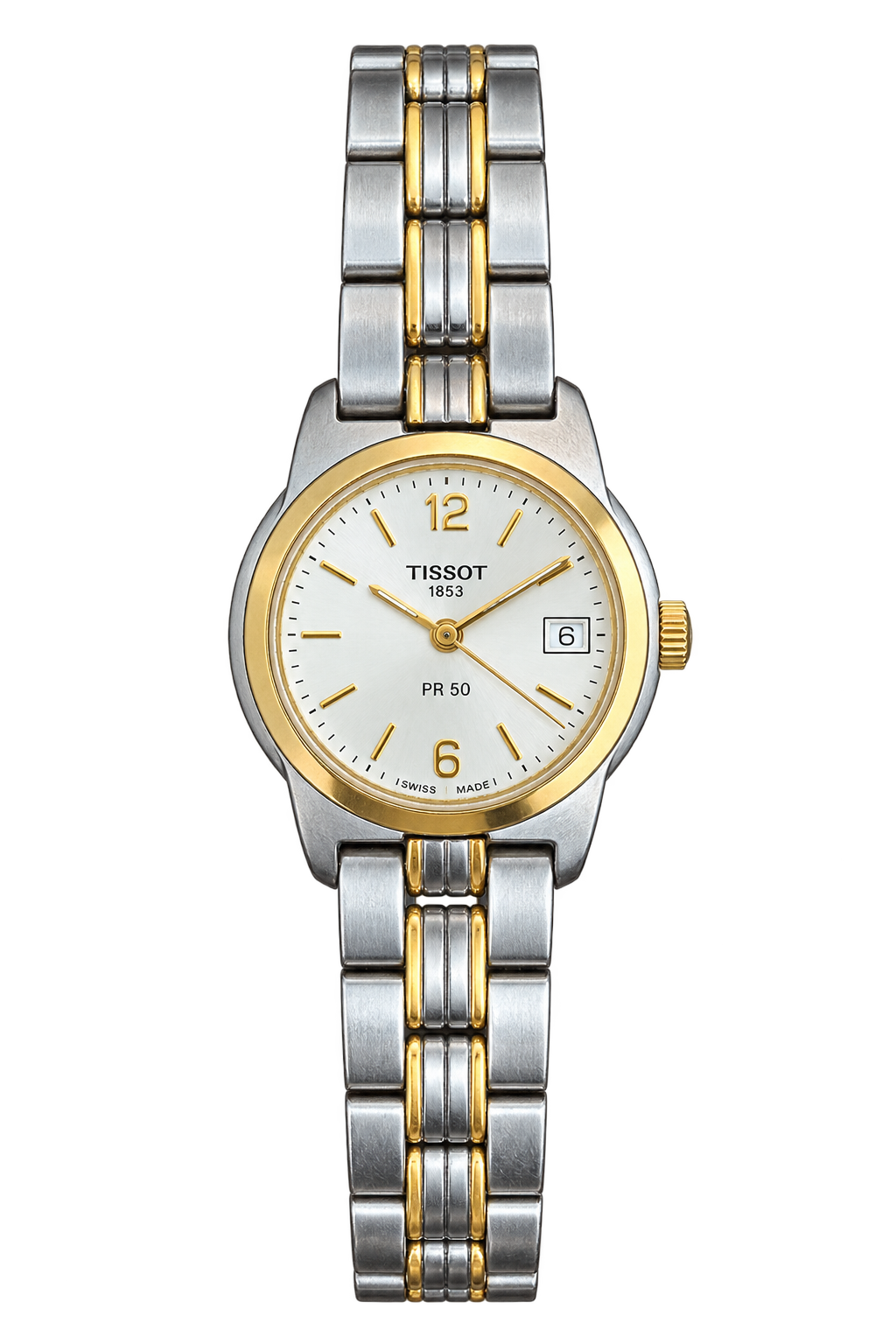 Tissot PR 50 Sunburst Silver Dial Two Tone Women’s Watch