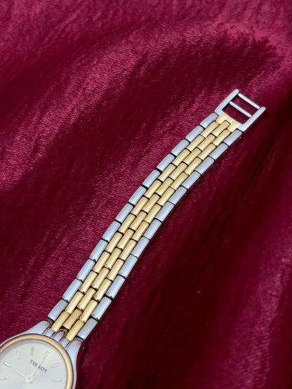 Tissot Gold Sunburst Dial Two Tone Women’s Watch, product view.