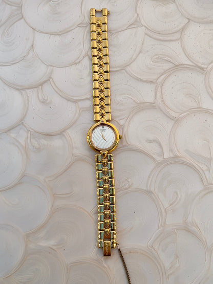 Ungaro Paris White Dial Gold Tone Pyramid Bracelet Women's Watch — product photograph 3