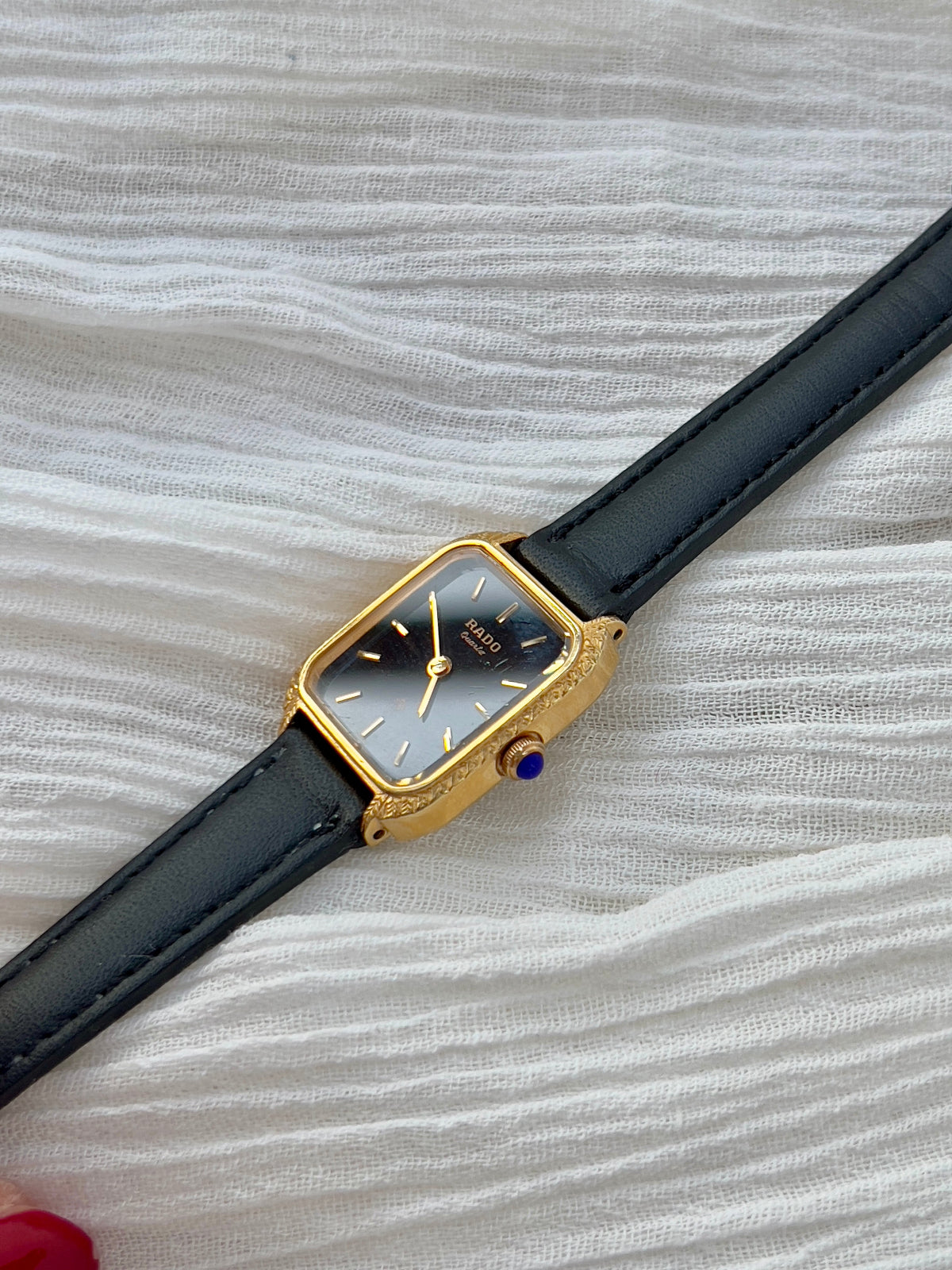 Rado Black Dial Gold Tone Tank Women's Watch | Product photograph 3