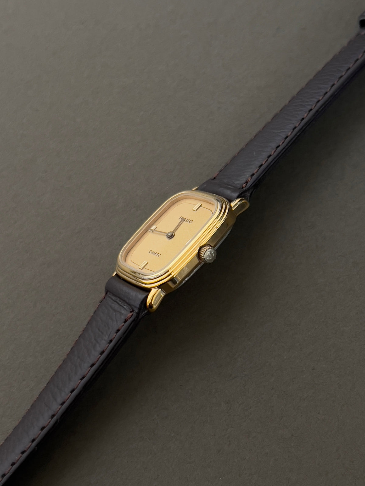 Rado Champagne Dial Stepped Cushion Women's Watch — product photograph 5, Gilded Hour NZ.