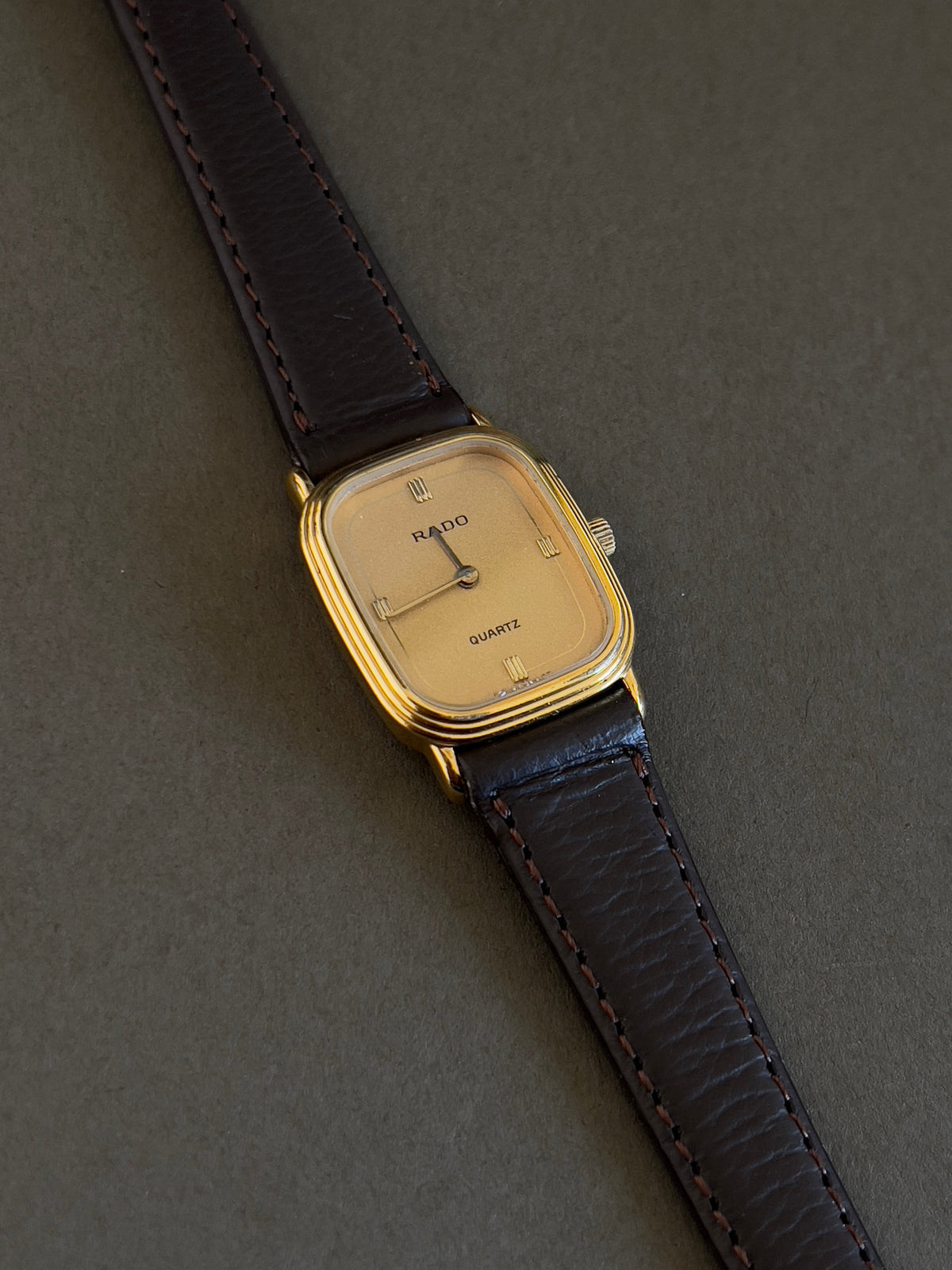 Rado Champagne Dial Stepped Cushion Women's Watch — product photograph 4, Gilded Hour NZ.