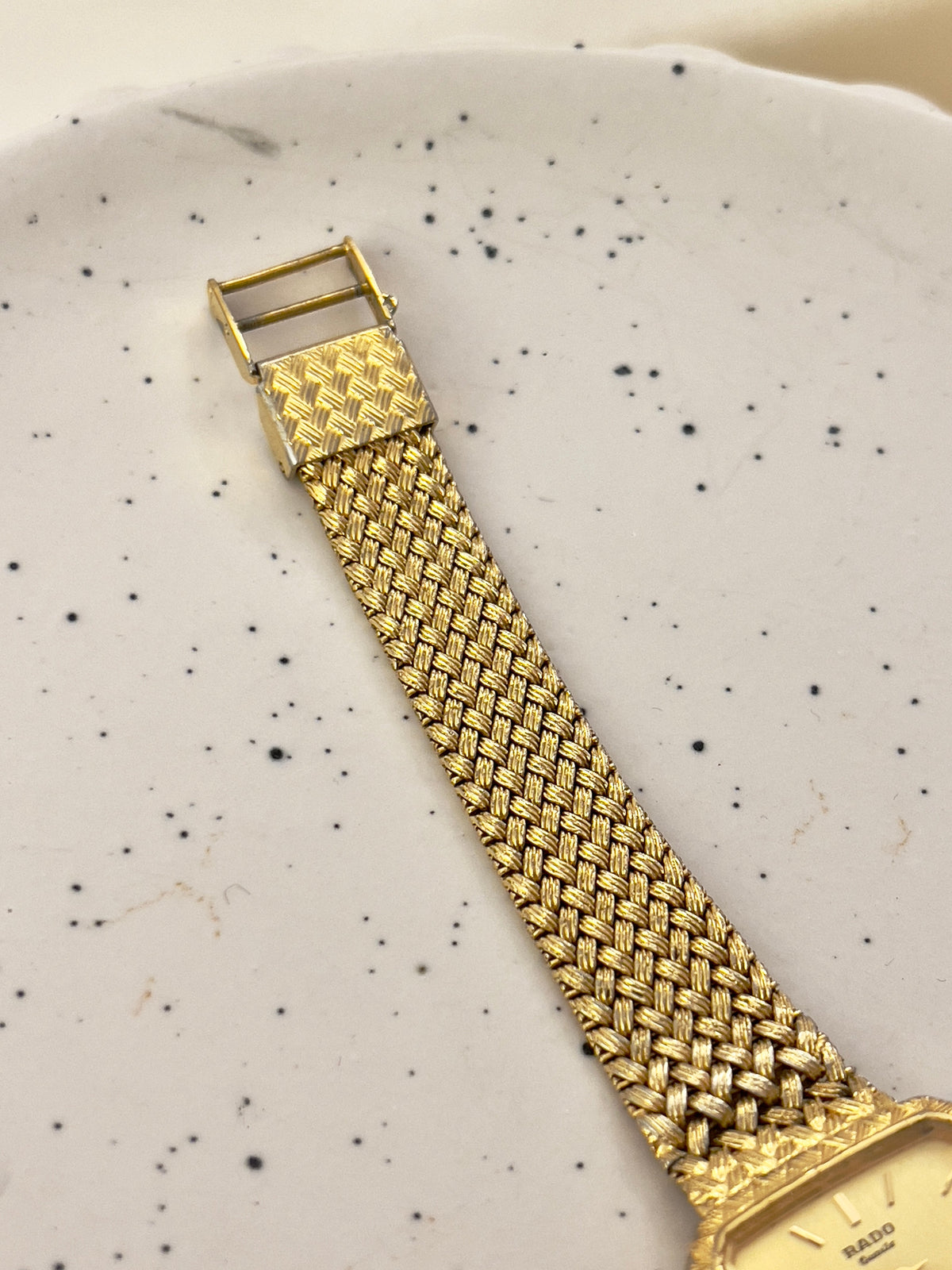 Rado Elegance Gold Tone Textured Case Women's Watch — product photograph 4, Gilded Hour NZ.