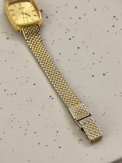 Rado Elegance Gold Tone Cushion Women's Watch — product photograph 5, Gilded Hour NZ.