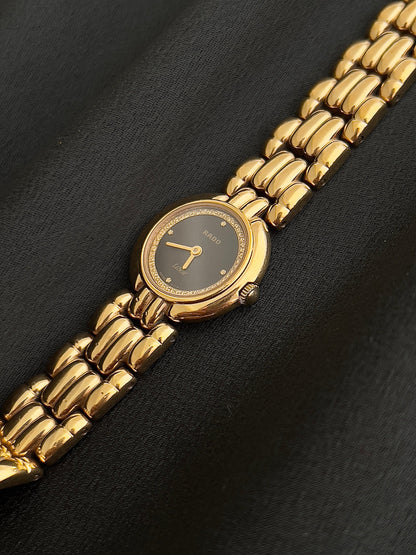 Rado Le Soir Black Gold watch — dial close up