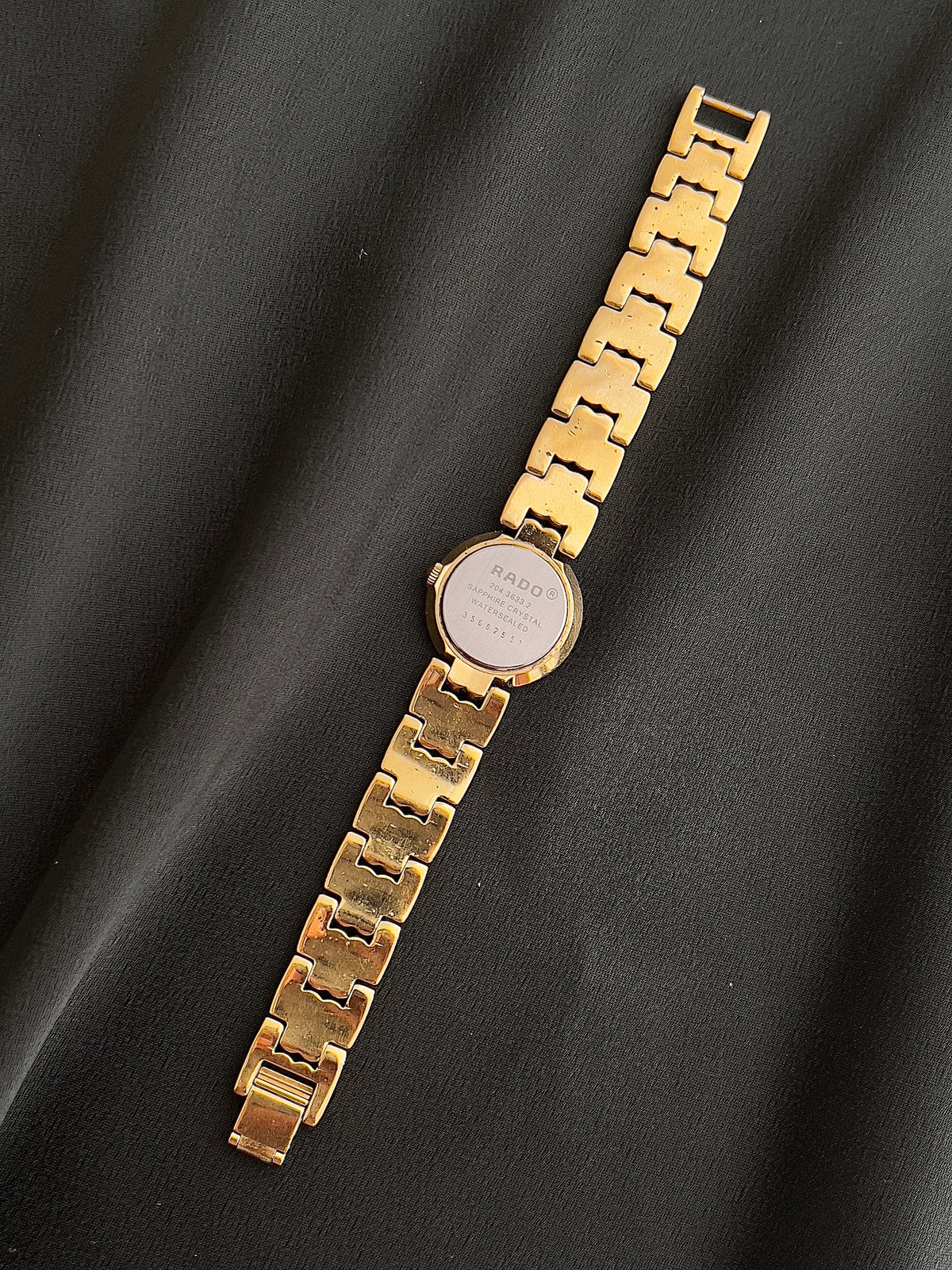 Rado Le Soir Black Gold watch — engraved case back