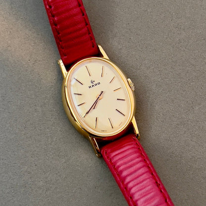 Rado Champagne Oval Gold Tone Women's Watch — product photograph 1, Gilded Hour NZ.
