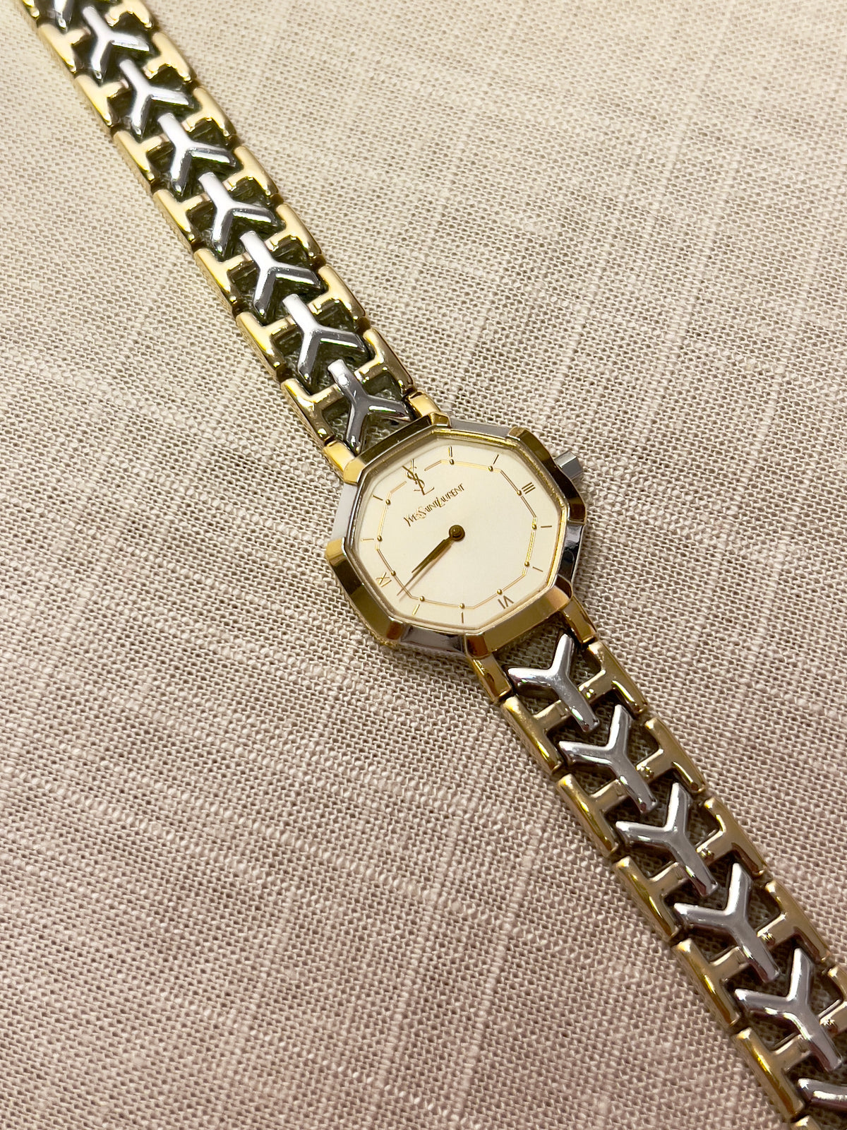 Yves Saint Laurent Octagonal Two Tone Women's Watch | Product photograph 7