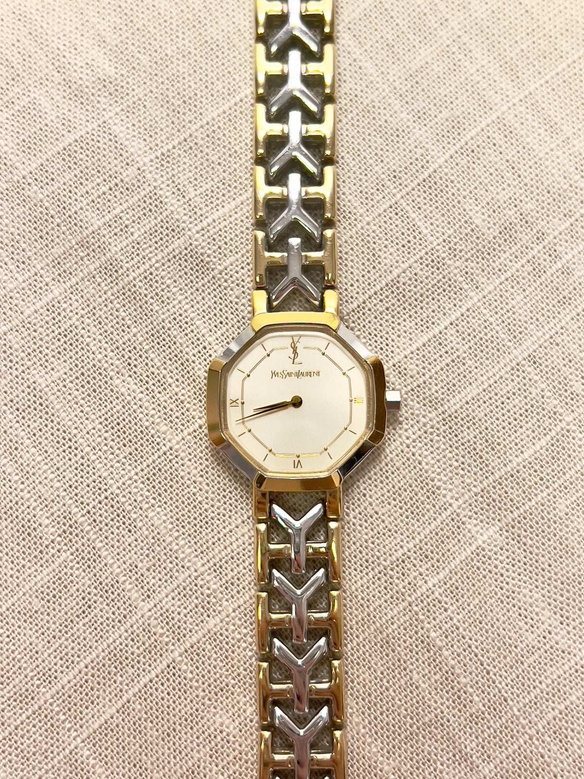 Yves Saint Laurent Octagonal Two Tone Women's Watch | Product photograph 8