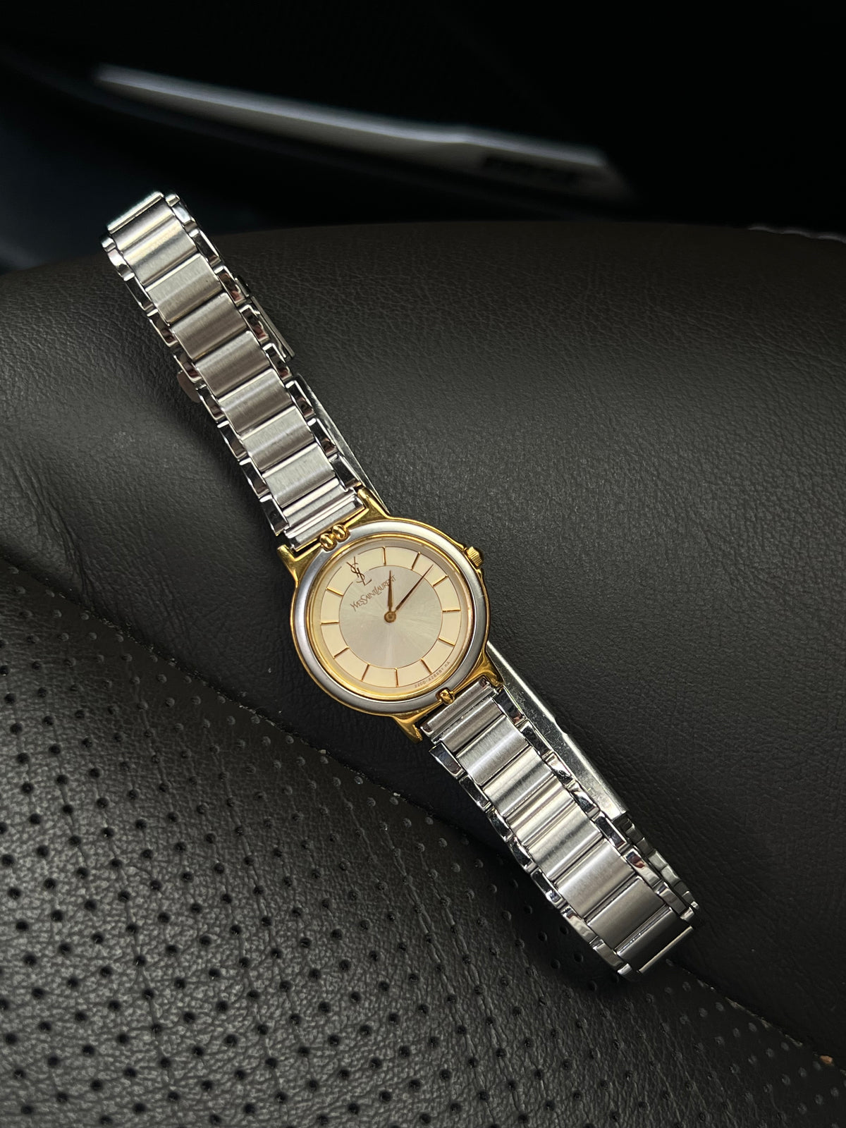 Yves Saint Laurent Ivory Dial Two Tone Women's Watch — product photograph 2, Gilded Hour NZ.